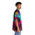 Retro synthwave Hawaiian shirt with crimson sunset and neon aesthetic - People Pight
