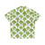 Watercolor broccoli pattern on a vibrant green Hawaiian shirt - Back