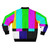 SMPTE Color Bars Bomber Jacket - Retro TV Media Fashion with Colorful Stripes - Back