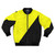 Anarchocapitalist bumblebee-themed bomber jacket in black and yellow colors