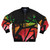 Vibrant abstract polygon print bomber jacket
