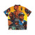 Rapper wearing a custom Hawaiian shirt with hip hop inspired design - Back