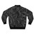 A minimalist bomber jacket featuring a topographic contour line abstract design in black and white. - Back
