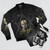 Aleister Crowley Occult Allover Print Bomber Jacket - Flat lay