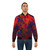 A bold and striking red bomber jacket with an abstract, fractal-inspired geometric design. - Lifestyle