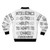 Adapt or Die Encoded Bomber Jacket featuring science and intelligence graphics - Back