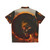 Haunting Eclipse Hawaiian Shirt with Werewolf and Wolf Designs - Back