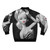 Vintage Silkstone doll wearing a black and white bomber jacket with red lipstick - Back