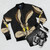 Coyote bomber jacket with cartoon animal design - Flat lay