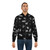 Bomber jacket with a black and white pattern of various bugs, insects, and entomology elements for a creepy, nightmare-inducing design. - Lifestyle