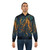 Watercolor octopus bomber jacket with abstract ocean design - Lifestyle