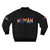 Colorful queer pride bomber jacket with various LGBTQIA+ flags - Back