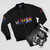 Colorful queer pride bomber jacket with various LGBTQIA+ flags - Flat lay