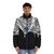 Keffiyeh-inspired puffer jacket with black and white Palestinian pattern - men front