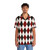 Harlequin diamond pattern Hawaiian shirt in red, black, and white - People Front