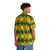 Colorful argyle pattern Hawaiian shirt in yellow, orange, and green - People Back