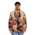 Keanu Reeves puffer jacket with Jesus Christ and dog design - men front