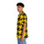 Oversized yellow and black houndstooth pattern Hawaiian shirt - People Left