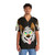 Cute happy wolf cartoon print on a hawaiian style shirt - People Front