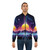 Neon Sunrise Bomber Jacket - Retro Cyberpunk Synthwave Style - Lifestyle