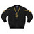 A virtual golden necklace featured on a cool bomber jacket