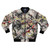 A colorful bomber jacket featuring the abstract expressionist paintings of Jackson Pollock.