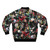Colorful floral and bird pattern printed on a bomber jacket - Back