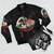 Ramen-themed bomber jacket featuring the iconic "Great Wave off Kanagawa" artwork - Flat lay