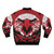 A red eagle bomber jacket with a bald eagle design, representing American patriotism and wildlife. - Back
