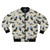 Colorful pigeon bomber jacket with a funky pattern, perfect for bird lovers in New York