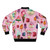 A pink and white ice cream pattern bomber jacket, perfect for summer - Back