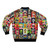 Retro pop art bomber jacket with 80s 70s mashup design - Back