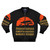 African lion silhouette design on a bomber jacket
