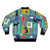 Retro atomic cat pattern bomber jacket with a cool, cute, and funny design - Back