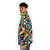Colorful abstract geometric puffer jacket - men side left