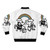 Spooky Pals Bomber Jacket with Cute Skull and Ghost Designs - Back