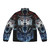 Kqw Banner Puffer Jacket with wolf and Stark house design