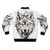 Geometric wolf print design on a bomber jacket - Back