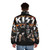 KISS band logo printed on a stylish puffer jacket - men back