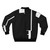 Bauhaus inspired bomber jacket with minimalist face profile design in black and white - Back