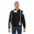 Bauhaus inspired bomber jacket with minimalist face profile design in black and white - Lifestyle