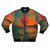 A visually striking space-inspired bomber jacket with surreal graphics and a cosmic design