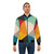 Colourful geometric triangles bomber jacket with a contemporary, minimalist design - Lifestyle