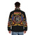 Kiss Spirit of '76 Puffer Jacket with Flames and Wings Design - men back