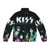 KISS band puffer jacket featuring the iconic KISS band logo and imagery
