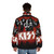 Kiss 74 The Hottest Band In The World Puffer Jacket with the iconic KISS band logo - men back