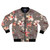 Coral and Hibiscus Floral Printed Bomber Jacket