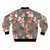 Coral and Hibiscus Floral Printed Bomber Jacket - Back