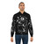 Black Cat Bomber Jacket with Grim Reaper and Skull Design - Lifestyle