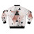 Geometric blush pink and rose gold bomber jacket with scandinavian-inspired design - Back